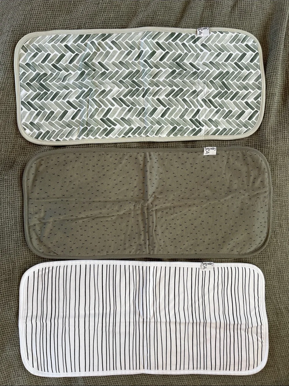 Copper Pearl Sage & White Burp Cloth Set - 3 Pack - Picture 3 of 4